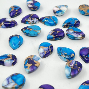 Piedra preciosa suelta de turquesa cobre violeta rara en forma de pera para la fabricación de joyas - Product Image 5