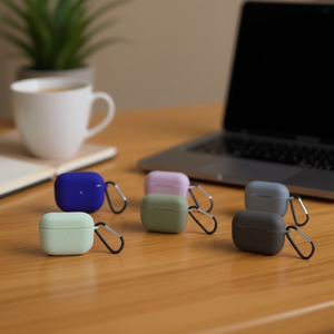 Estuche de silicona para auriculares con clip de mosquetón en varios colores para Airpods Pro 2.ª generación - Product Image 2