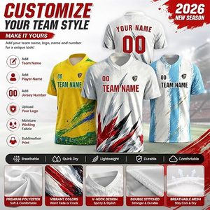 Maillots de football personnalisés 2026 – Nom, numéro et logo personnalisables – Tenue d'équipe pour hommes, femmes et jeunes – Maillot de football sur mesure - Product Image 3