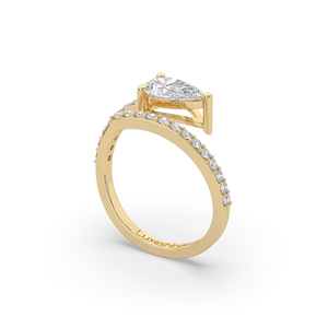 Bague Unique en Diamant de Laboratoire Poire Brillant de 1,30 Carat, Argent Sterling 925, Luxe Certifié IGI, Légère, Élégante pour Usage Quotidien - Product Image 4