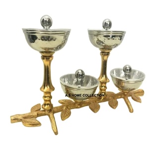 Nuts Fruits Bowl Decor Vintage Polished Silver Metal Dish Platter <b>Table</b> Bowls Stand Designer Base Serving Home Wedding <b>Party</b> - Product Image 1