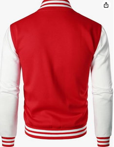 Hardihood International Men's Red White Stand Collar <b>Covered</b> <b>Button</b> Solid Color Breathable Winter Canvas Cotton Lining Jacket - Product Image 4