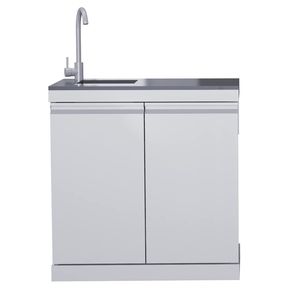 Fregadero Doble para Exteriores 830 con Encimera de Laca Negra y Base de Acero Inoxidable - Product Image 1