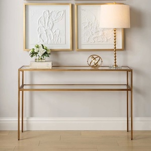 Consola de Acero de Estilo Industrial Moderno, Diseño de Marco Abierto, Almacenamiento Duradero para la Entrada, Decoración Elegante para la Sala de Estar, MOON STAR EXPORTS - Product Image 3