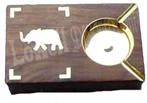 Wooden Handmade Wall-Mounted Eco-Friendly Ashtray Brass Inlay Cigarette Holder Customized Shape Handcrafted Rustic Smoking <b>Tray</b> - Product Image 3