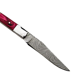 Cuchillo Laguiole plegable de Damasco, 4 pulgadas (cerrado), hecho a mano (smf27) - Product Image 1