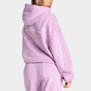 <b>Women's</b> <b>Purple</b> Solid Streetwear Hooded Sleeveless Loose Fit Casual Plus Size Winter Wear Breathable 2 1 <b>Tracksuit</b> Set Side - Product Image 2