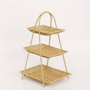 ชั้นวางเค้กหวายรักษ์โลกสำหรับงานวันเกิด เคาน์เตอร์เบเกอรี่ และตกแต่งบ้าน - Product Image 6