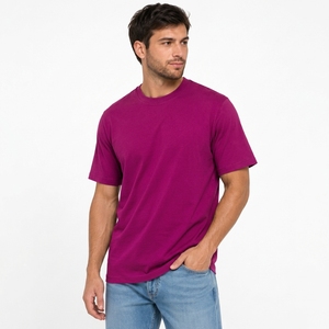 T-shirt décontracté à col rond en coton épais et ample pour un usage quotidien - Product Image 2