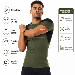 Custom OEM <b>Men</b> Muscle Fit Base Layer <b>Shirt</b> Tight Fit <b>Compression</b> Style Quick Dry Breathable Sportswear - Product Image 3