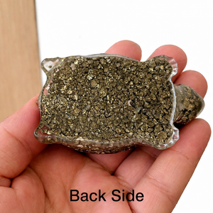Figurine de tortue en pyrite naturelle sculptée, pierre d'énergie Feng Shui pour la richesse, la chance et la guérison, décoration, cadeau de Gujarat Asy Crystal - Product Image 3