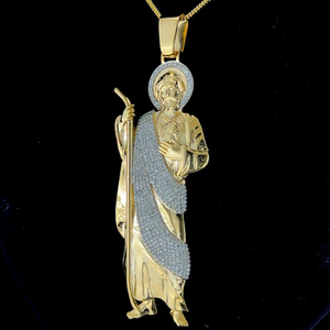 Luxury <b>Sterling</b> <b>Silver</b> Gold Plated Moissanite Cat Pendant with Diamond Accents Themed Animal Charm Unisex Gift Jewelry - Product Image 2