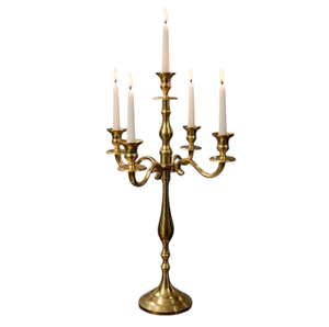 Candélabre classique en laiton à 5 lumières, centre de table pour mariage, dîner, événement, décoration intérieure - Product Image 5