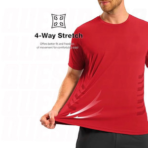 เสื้อยืดออกกำลังกายสำหรับผู้ชาย แห้งเร็ว เหมาะสำหรับวิ่ง ฟิตเนส น้ำหนักเบา ระบายอากาศได้ดี ซับเหงื่อ ชุดกีฬาประสิทธิภาพสูง - Product Image 3