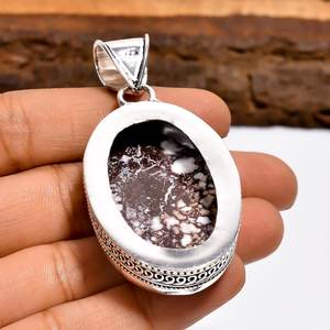 Colgante de jaspe magnesita Wild Horse, collar bohemio hecho a mano en plata de ley, joyería única con piedras preciosas, regalo para mujer - Product Image 4