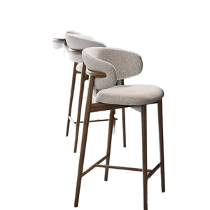 Nordic Bar Stools With Designer Fabric Seats in Minimalist Style for Garden and Home Furniture - Product Image 3