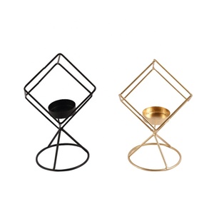 Wholesale <b>Cube</b> Geometric Style Metal Wire Tea <b>Light</b> Holder for Home and Events Tabletop Decoration - Product Image 2