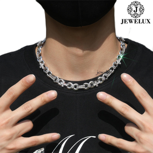 Collier ras du cou en argent 925 de haute qualité avec moissanite, chaîne à maillons plaquée rhodium, design couronne de luxe, bijoux unisexes pour soirée, pour l'exportation - Product Image 2