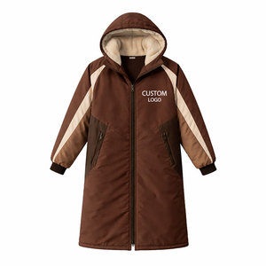 Premium Quality Customized Logo Swim Parka Waterproof Windproof Thermal Hooded Long Coat for Swimming Training and Beach Use - Product Image 2