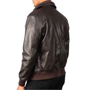 Chaqueta Bomber de Cuero Vintage para Hombre, Duradera, Elegante, Resistente al Viento, para Uso Casual y al Aire Libre, Cómoda y Duradera, Prenda Exterior con Clase - Product Image 5