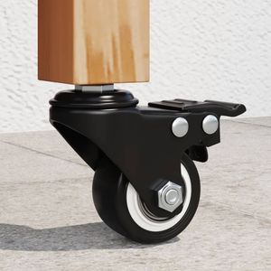 4 pezzi ruote in ferro 1.4 nero \ "per mobili per movimento liscio dei mobili - Product Image 1