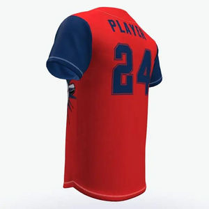 Camiseta de Béisbol Unisex de Alta Calidad, Talla Grande, de Poliéster, Secado Rápido, Transpirable, Antibacteriana, Diseño a Rayas con Color Personalizado - Product Image 2