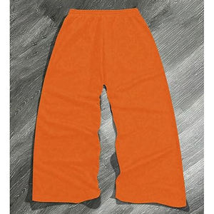 Pantalones Deportivos Naranjas para Hombre con Rayas Blancas, Cintura Elástica con Cordón, Pantalones Casuales para Correr - Product Image 2