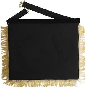 Tablier de Maître Ancien de la Loge Bleue - Régalia Maçonnique Conforme à la Réglementation Californienne, Brodé à la Main en Noir et Or - Product Image 4