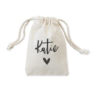 Sac à cordon en toile de coton biologique imprimé avec logo personnalisé Pochette cadeau écologique pour bougie, savon et bijoux - Product Image 1