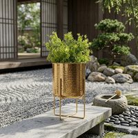 Jardinière en fer thermolaqué résistant à la rouille pour arbres et arbustes - Grand pot de fleurs en métal écologique pour aménagement paysager commercial