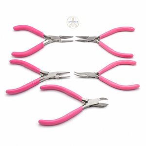 Luminex Jewelry Pliers <b>Set</b> 5Pcs Stainless Steel <b>Pink</b> Handles For DIY Wire Bending Forming <b>Tools</b> - Product Image 1