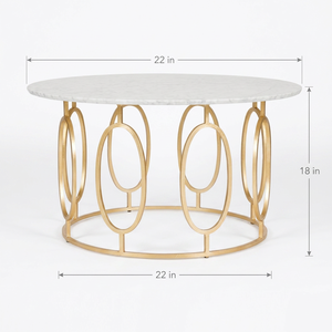 Mesa de centro moderna con tapa redonda de mármol para restaurante, mesa de centro para sala de estar, mesa de centro para hotel, mesa de centro para cafetería - Product Image 3