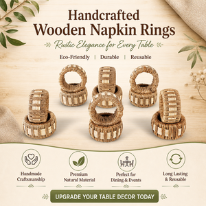 <b>Rustic</b> Handmade <b>Wooden</b> Napkin Rings Set Natural Wood | Napkin Holders for <b>Dining</b> <b>Table</b> Decor Wedding Party Hotel <b>Table</b> Setting - Product Image 2