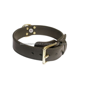 Collar de cuero grueso para perro, con relleno suave de gran calidad - Product Image 1