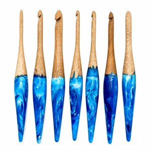 Premium Wood and Resin <b>Crochet</b> <b>Hooks</b> with Smooth Finish for Knitting <b>Crochet</b> Craft DIY Yarn Projects and Comfortable Grip. - Product Image 1