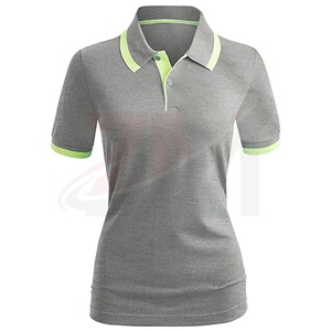Polo classique pour femme avec patte de boutonnage, élégant et ajusté, en tissu doux et extensible, style décontracté - Product Image 1