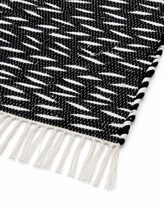 Black White Woven Modern <b>Door</b> <b>Mat</b> Beaded Entry Rug Fringe Floor <b>Mat</b> <b>Machine</b> <b>Washable</b> Outdoor for Front <b>Door</b> Porch Hallway - Product Image 4