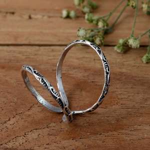 SHYAM JEWELRS Luxury 925 Sterling Silver Patterned Arthritis Splint <b>Ring</b>-<b>Adjustable</b> Swan Neck Support for PIP/DIP Joint - Product Image 4