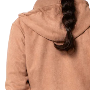 Womens Full <b>Zip</b> <b>Hooded</b> Fleece Jacket Soft Plush Hoodie Long Sleeve Casual Winter Outerwear with Kangaroo Pocket Drawstring Hood - Product Image 4