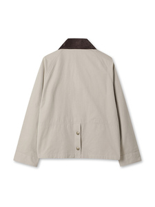 Chaqueta Informal de Lona para Mujer, Estilo Vintage, Color Beige Claro, para Otoño - Product Image 1