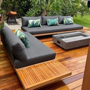 Juego de Sofás de Madera de Teca de Lujo para Exteriores, Muebles Modernos para Patio, Jardín, Resort y Hotel - Product Image 1