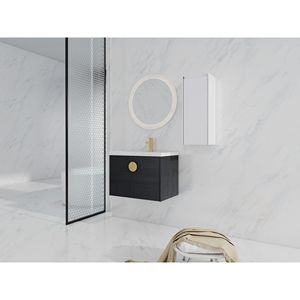 Mobile bagno sospeso da 28 pollici con lavabo in ceramica e ante a chiusura ammortizzata 00112WH 06328BCT (combinazione mobiletto) (KD) - Product Image 4