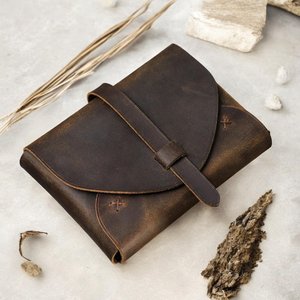 Couverture de carnet en cuir écologique durable, certifiée LWG, étui en cuir personnalisé, papeterie en gros, LBC-0039 - Product Image 4