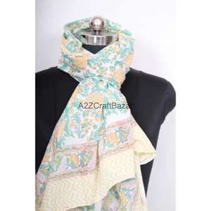 Pareo de Algodón 100% con Estampado Digital Argyle Floral para Mujer - Ligero y Suave para la Piel, Ideal para la Playa - Product Image 4