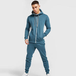 Survêtement en polaire surdimensionné pour hommes, pantalon de survêtement à capuche avec fermeture éclair, costume de jogging, vêtements de sport de fitness, tenue d'entraînement - Product Image 1
