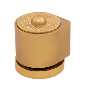 Juego de manijas de latón macizo moderno para cerradura de embutir, placa de doble tono, acabado mate PVD oro rosa, PVD oro, negro brillante, herrajes de 60 mm - Product Image 3