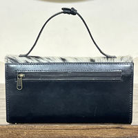 Nouvelle vente chaude Designer en cuir de vachette véritable pochette sac à main pochette portefeuille cheveux noirs sur cacher portefeuilles en cuir cadeau pour les femmes