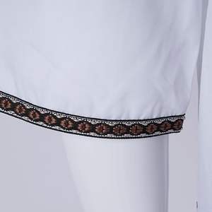 Túnica Musulmana Qatari, Thobe Islámico para Hombre, Bordado, Color Sólido, Regalo de Ramadán, Túnica Larga Jubbah con Logotipo Personalizado - Product Image 4