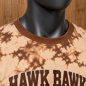 T-shirt à manches courtes pour homme, tie-dye, couleur personnalisée, t-shirt décontracté, col rond, coupe classique, t-shirt en tricot décontracté avec motif, logo sur le devant - Product Image 4