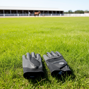 Horse Riding Gloves Palm <b>Synthetic</b> <b>Leather</b> Back Stretch Mesh Flexible Breathable Grip Equestrian Racing Summer Pull-On - Product Image 3